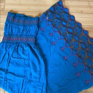 Forever xxi Long Embroidered Sleeveless Dress Sm